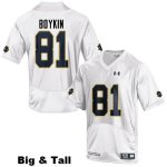 Notre Dame Fighting Irish Men's Miles Boykin #81 White Under Armour Authentic Stitched Big & Tall College NCAA Football Jersey FGQ6599NK